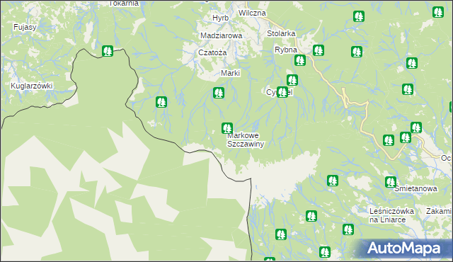 mapa Markowe Szczawiny, Markowe Szczawiny na mapie Targeo