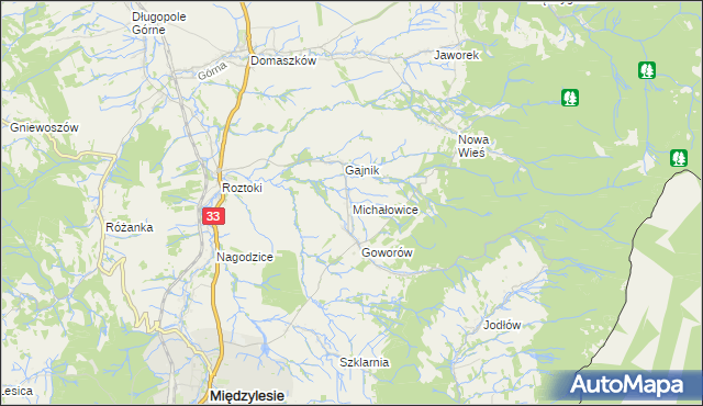 mapa Michałowice gmina Międzylesie, Michałowice gmina Międzylesie na mapie Targeo