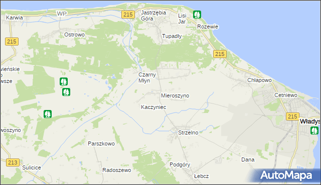 mapa Mieroszyno, Mieroszyno na mapie Targeo