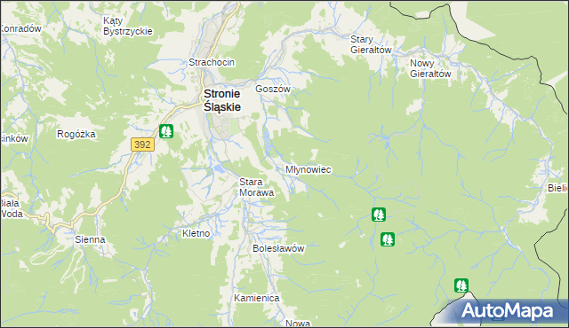 mapa Młynowiec, Młynowiec na mapie Targeo