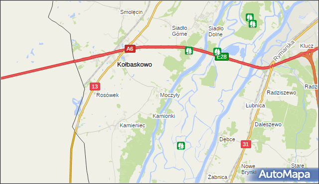 mapa Moczyły, Moczyły na mapie Targeo