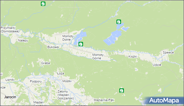 mapa Momoty Górne, Momoty Górne na mapie Targeo