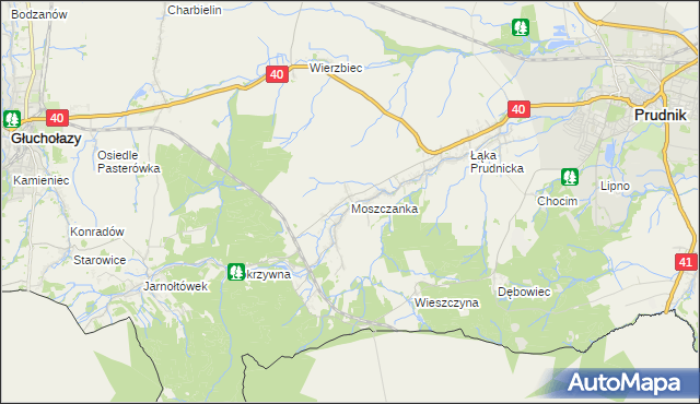 mapa Moszczanka gmina Prudnik, Moszczanka gmina Prudnik na mapie Targeo