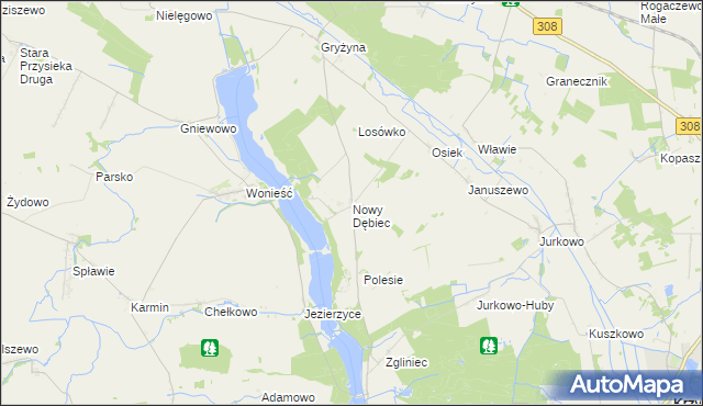 mapa Nowy Dębiec, Nowy Dębiec na mapie Targeo