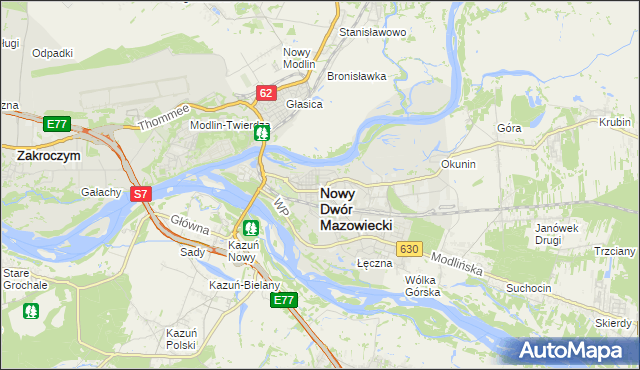 mapa Nowy Dwór Mazowiecki, Nowy Dwór Mazowiecki na mapie Targeo