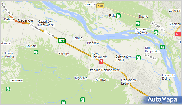 mapa Nowy Dziekanów, Nowy Dziekanów na mapie Targeo