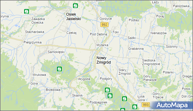 mapa Nowy Żmigród, Nowy Żmigród na mapie Targeo