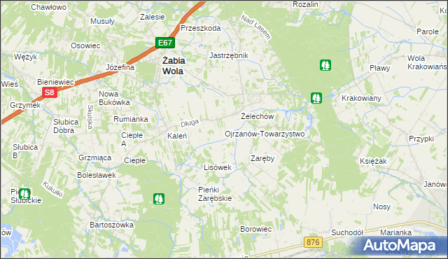 mapa Ojrzanów-Towarzystwo, Ojrzanów-Towarzystwo na mapie Targeo