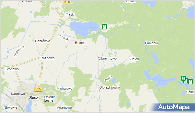 mapa Olbrachtowo, Olbrachtowo na mapie Targeo