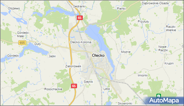 mapa Olecko, Olecko na mapie Targeo