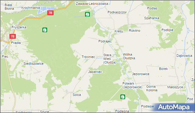 mapa Ołudza, Ołudza na mapie Targeo
