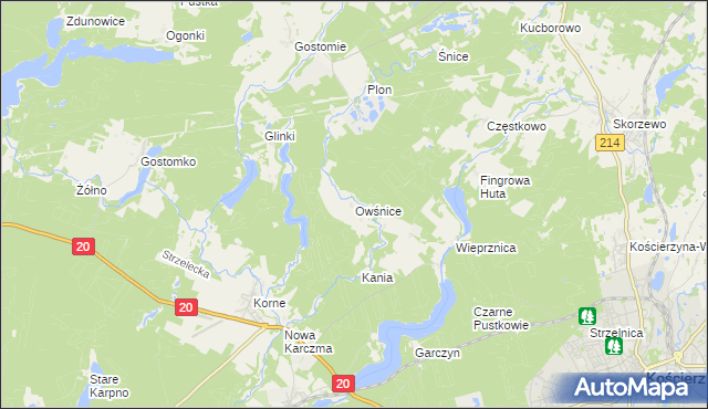 mapa Owśnice, Owśnice na mapie Targeo