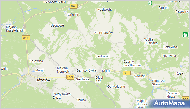 mapa Pastuszki, Pastuszki na mapie Targeo