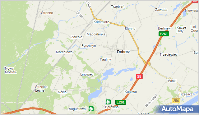 mapa Pauliny, Pauliny na mapie Targeo