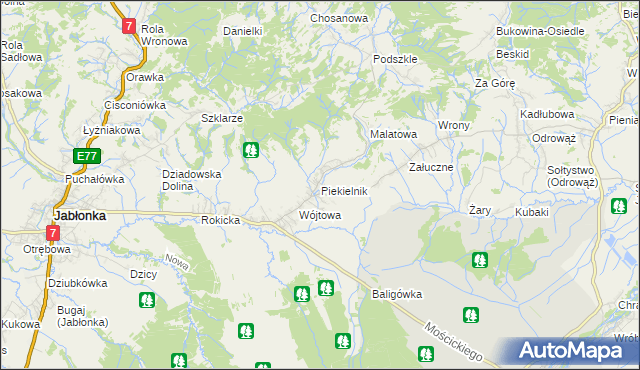 mapa Piekielnik, Piekielnik na mapie Targeo