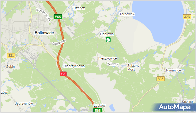 mapa Pieszkowice, Pieszkowice na mapie Targeo