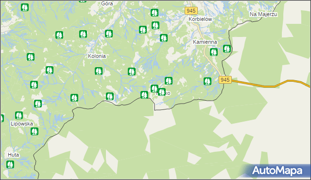 mapa Pilsko gmina Jeleśnia, Pilsko gmina Jeleśnia na mapie Targeo