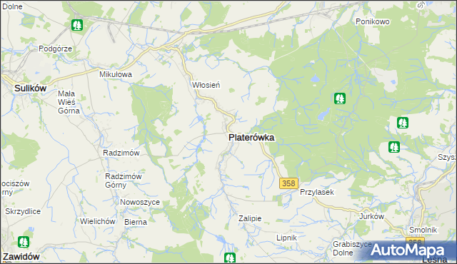 mapa Platerówka, Platerówka na mapie Targeo