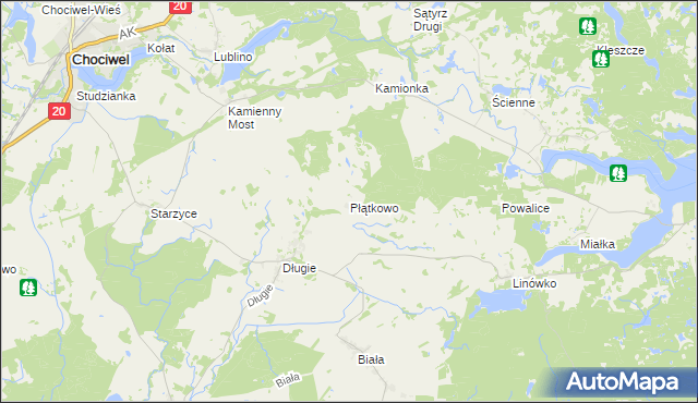 mapa Płątkowo, Płątkowo na mapie Targeo