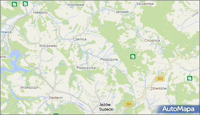 mapa Płoszczyna, Płoszczyna na mapie Targeo