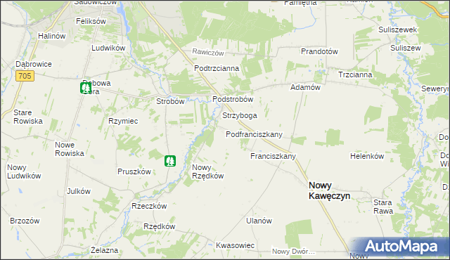 mapa Podfranciszkany, Podfranciszkany na mapie Targeo