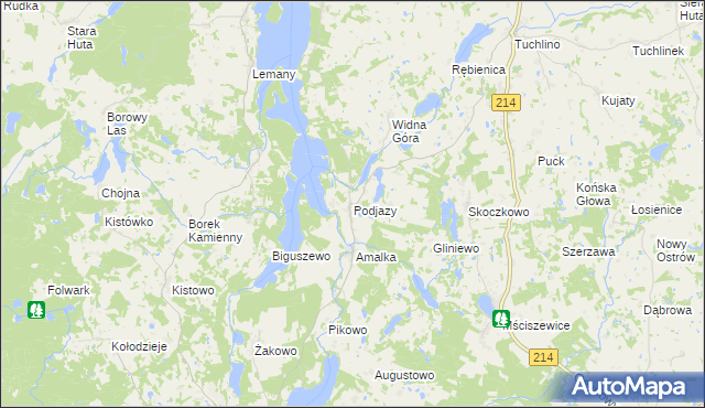 mapa Podjazy, Podjazy na mapie Targeo