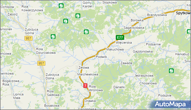 mapa Podwilk, Podwilk na mapie Targeo