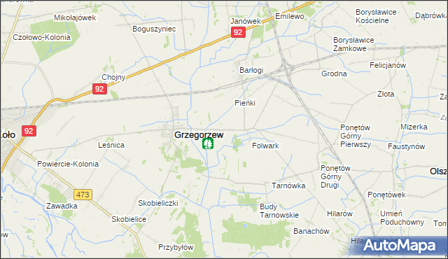 mapa Ponętów Dolny, Ponętów Dolny na mapie Targeo