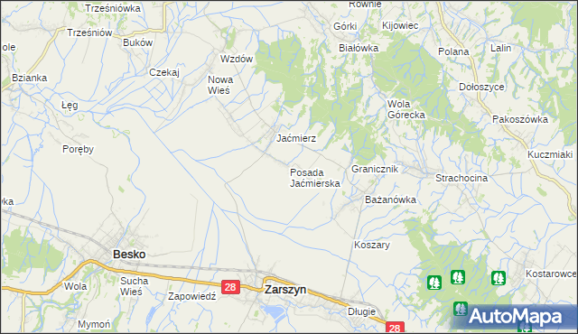 mapa Posada Jaćmierska, Posada Jaćmierska na mapie Targeo