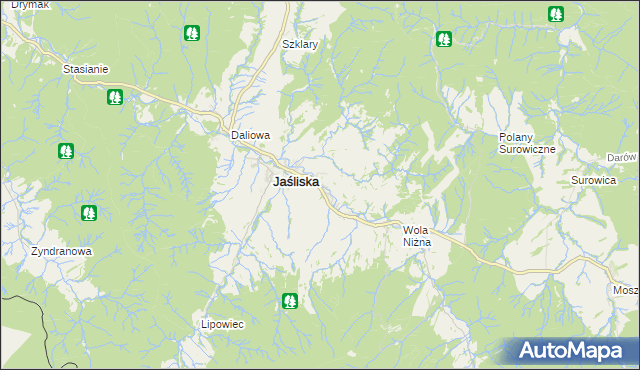 mapa Posada Jaśliska, Posada Jaśliska na mapie Targeo