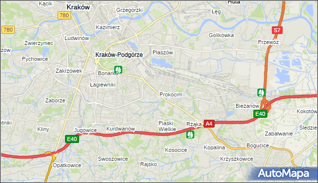 mapa Prokocim, Prokocim na mapie Targeo