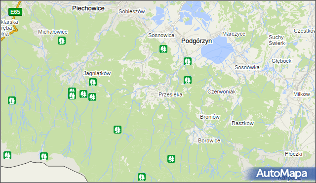 mapa Przesieka gmina Podgórzyn, Przesieka gmina Podgórzyn na mapie Targeo