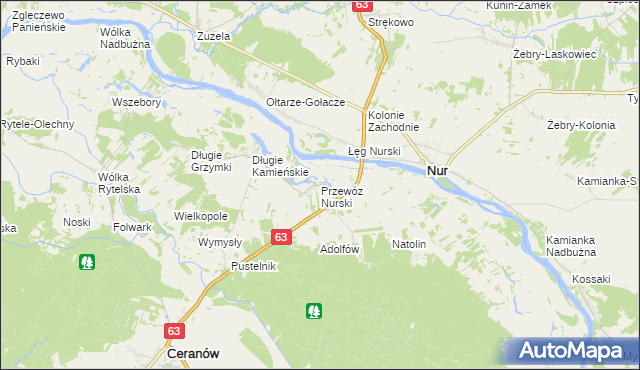 mapa Przewóz Nurski, Przewóz Nurski na mapie Targeo
