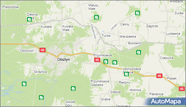mapa Przymiłowice, Przymiłowice na mapie Targeo