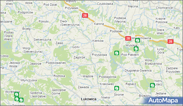 mapa Przyszowa, Przyszowa na mapie Targeo