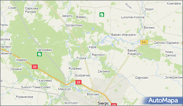 mapa Rachocin, Rachocin na mapie Targeo