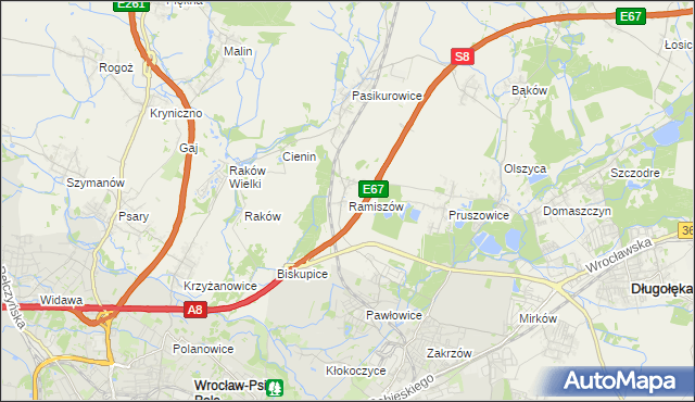 mapa Ramiszów, Ramiszów na mapie Targeo