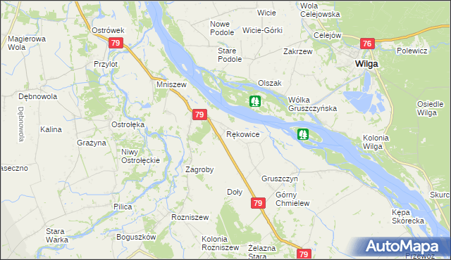 mapa Rękowice, Rękowice na mapie Targeo