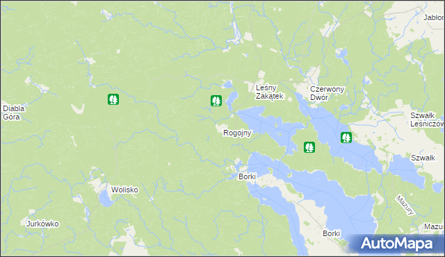 mapa Rogojny gmina Kowale Oleckie, Rogojny gmina Kowale Oleckie na mapie Targeo