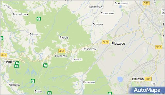 mapa Rościszów, Rościszów na mapie Targeo