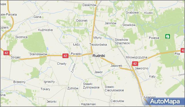 mapa Rudniki powiat oleski, Rudniki powiat oleski na mapie Targeo