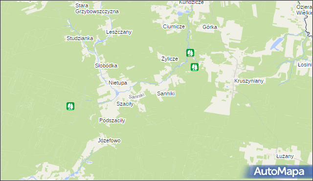 mapa Sanniki gmina Krynki, Sanniki gmina Krynki na mapie Targeo