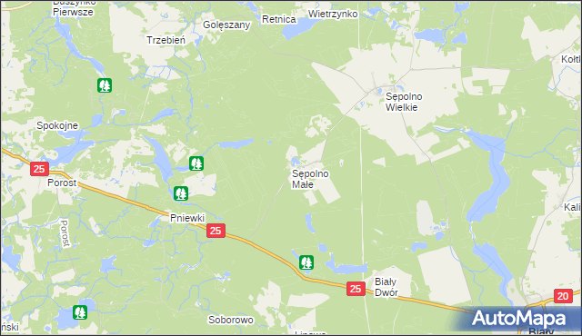 mapa Sępolno Małe, Sępolno Małe na mapie Targeo