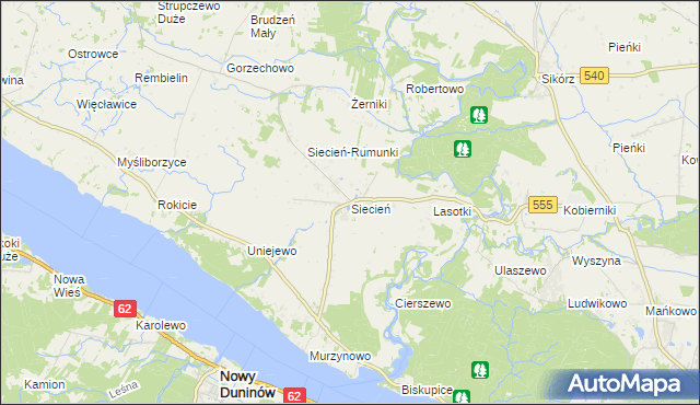 mapa Siecień, Siecień na mapie Targeo