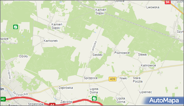 mapa Siedlec gmina Izbicko, Siedlec gmina Izbicko na mapie Targeo