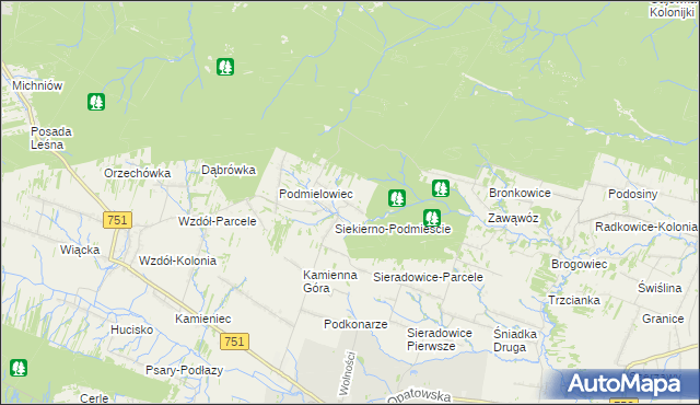 mapa Siekierno-Przedgrab, Siekierno-Przedgrab na mapie Targeo