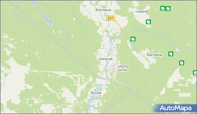 mapa Sieraków gmina Szprotawa, Sieraków gmina Szprotawa na mapie Targeo