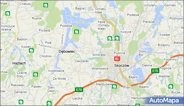 mapa Simoradz, Simoradz na mapie Targeo