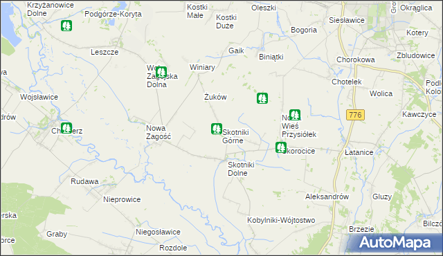 mapa Skotniki Górne, Skotniki Górne na mapie Targeo