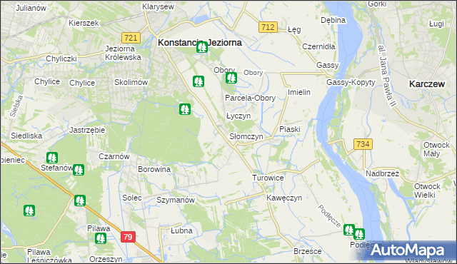 mapa Słomczyn gmina Konstancin-Jeziorna, Słomczyn gmina Konstancin-Jeziorna na mapie Targeo